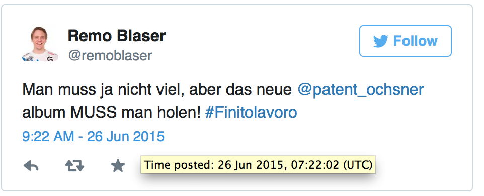 Vorab-Einstimmung aufs Konzert am Morgen auf Twitter. 