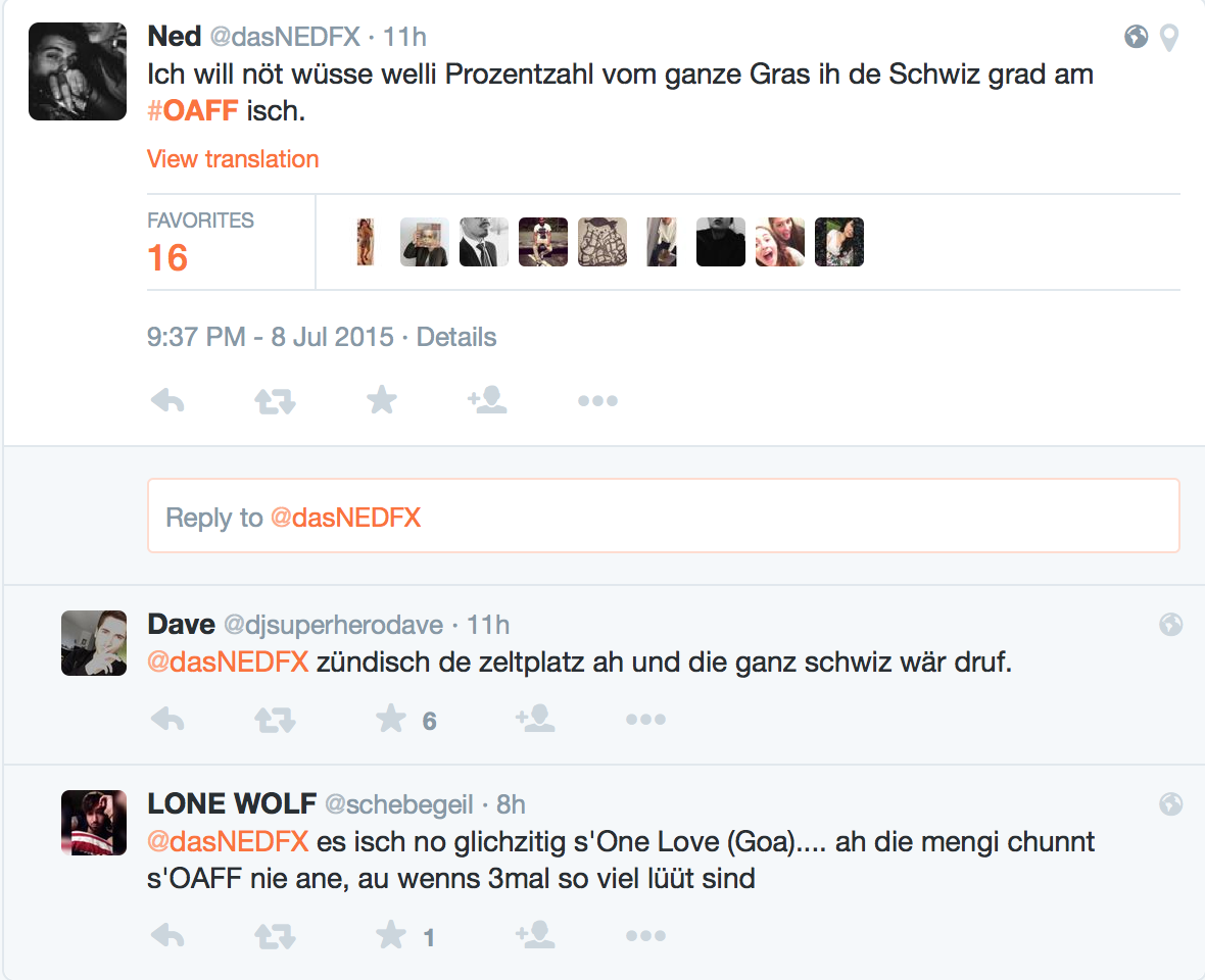 Twitter, Gras