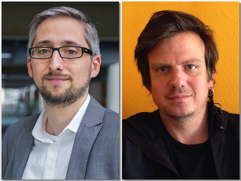 Sehen die Entwicklungen auf dem Schweizer Medienmarkt kritisch: Manuel Puppis, Journalismusforscher der Universität Fribourg, und Nick Lüthi, Redaktionsleiter bei der Medienwoche.