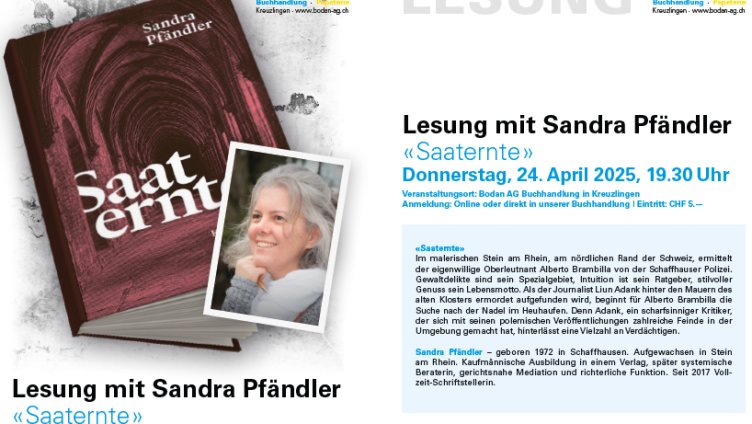 Lesung mit Sandra Pfändler - Saaternte