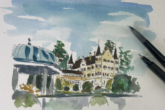 Urban Sketching: Schloss Seeburg im Fokus